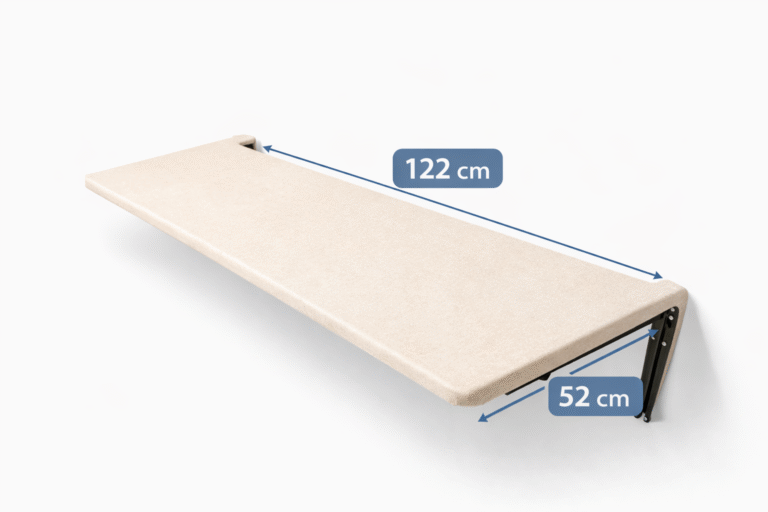 NEO Premium Wall Mounted Foldable Ironing Board | Full Size (48 × 20.5 Inches) | Off-White